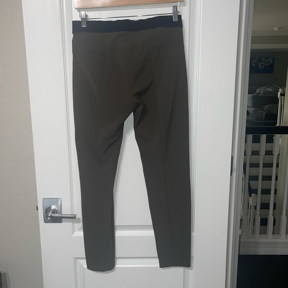 VERONICA BEARD Grosgrain-trimmed stretch-scuba leggings Army Green Stretch 8 M - Picture 6 of 8